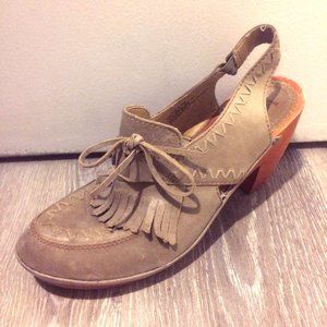 Latigo Olive and Wood Mules